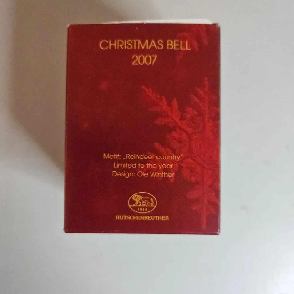 Hutschenreuther 2007 Christmas Bell Im Rentierland Ole Winther Ornament